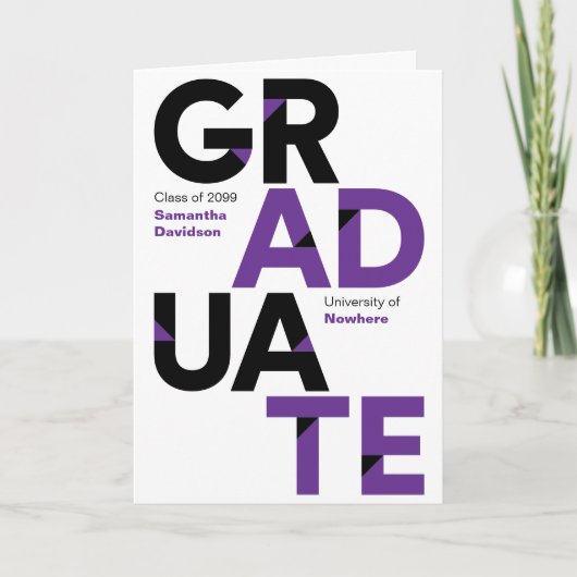 Paarse Big Bold Angle Knip Afstuderen (Voorkant)