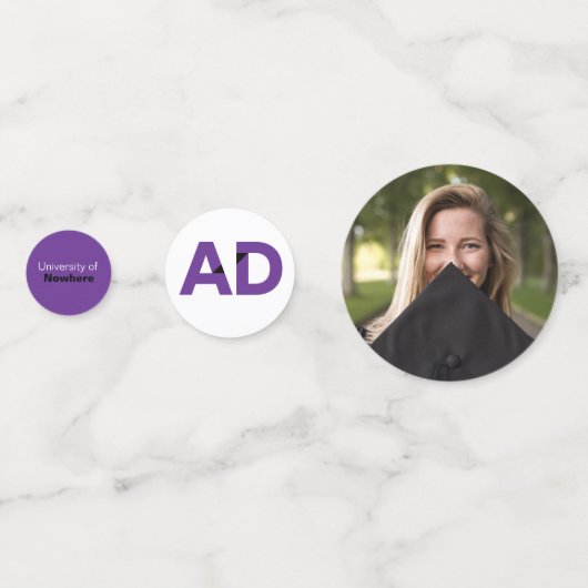 Paarse Big Bold Angle Knip Afstuderen Confetti (Voorkanten)