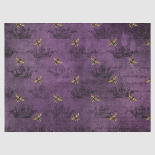 Paarse Bij Serie Design 9 Tissuepapier (Voorkant)
