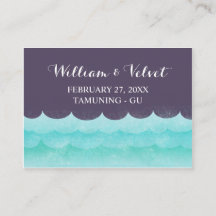 Paarse bij Zee nautische trouwplaatskaarten