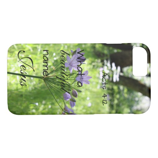 Paarse Bijbelse verse telefoontas voor wilde bloem Case-Mate iPhone Case (Achterkant (Horizontaal))