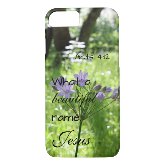 Paarse Bijbelse verse telefoontas voor wilde bloem Case-Mate iPhone Case (Achterkant)