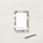 Paarse Bijbelverse Kreepje Ivory Floral Christelij Post-it® Notes (Op bureau)