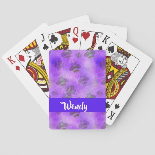 Paarse bijen pokerkaarten (Achterkant)