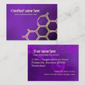 Paarse bijen visitekaartje (Voorkant / Achterkant)