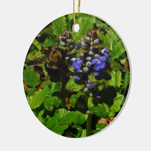 Paarse bijenbalm en roodbaars keramisch ornament (Links)