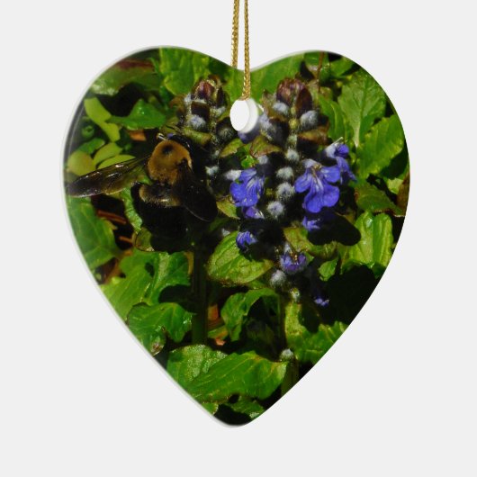 Paarse bijenbalm en roodbaars keramisch ornament (Rechts)