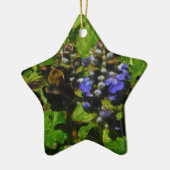 Paarse bijenbalm en roodbaars keramisch ornament (Links)