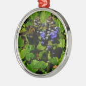 Paarse bijenbalm en roodbaars metalen ornament (Links)