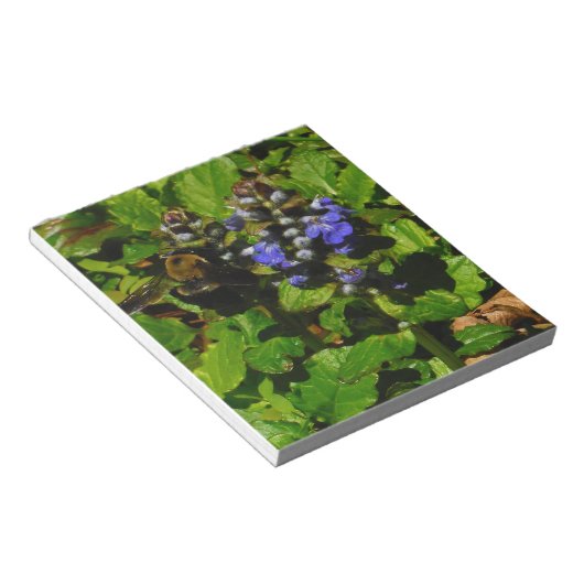 Paarse bijenbalm en roodbaars notitieblok (Schuin)