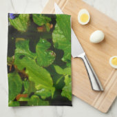 Paarse bijenbalm en roodbaars theedoek (Quarter Fold)