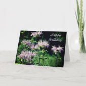 Paarse bijenblauw  geboorte kaart (Voorkant)