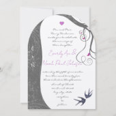 Paarse bijtende bosliefdesweddenschap kaart (Voorkant)