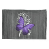 Paarse bijtende Butterfly - gepersonaliseerde Kuss Kussensloop (Achterkant)