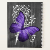 Paarse bijtende Butterfly - gepersonaliseerde plan Planner (Achterkant)