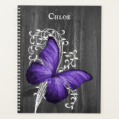 Paarse bijtende Butterfly - gepersonaliseerde plan Planner (Voorkant)