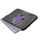 Paarse bijtende butterfly-laptophoes laptop sleeve (Voorkant onderkant)