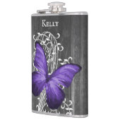 Paarse bijtende Butterfly maatkolf Heupfles (Links)