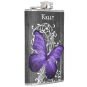 Paarse bijtende Butterfly maatkolf Heupfles (Rechts)