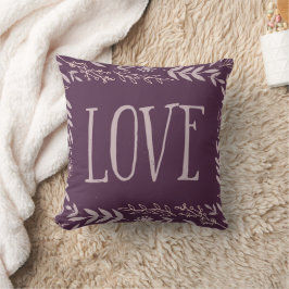 Paarse bijtende Floral Love Kussen