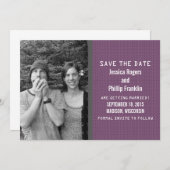 Paarse Binaire Code de Foto sparen de Datum uitnod Kaart (Voorkant / Achterkant)