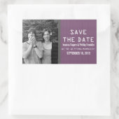 Paarse binaire code foto save the date-stickers rechthoekige sticker (Tas)