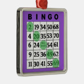 Paarse BINGO-Kaart | Kerstmis van BINGO Lover Metalen Ornament (Rechts)