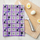 Paarse Bingo Kaart Theedoek (Quarter Fold)