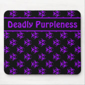 Paarse Biohazard Mousepad met aangepaste tekst Muismat (Voorkant)