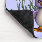 Paarse Bird Daisy Flowers Cute Mousepad Muismat (Hoek)