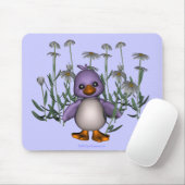 Paarse Bird Daisy Flowers Cute Mousepad Muismat (Met muis)
