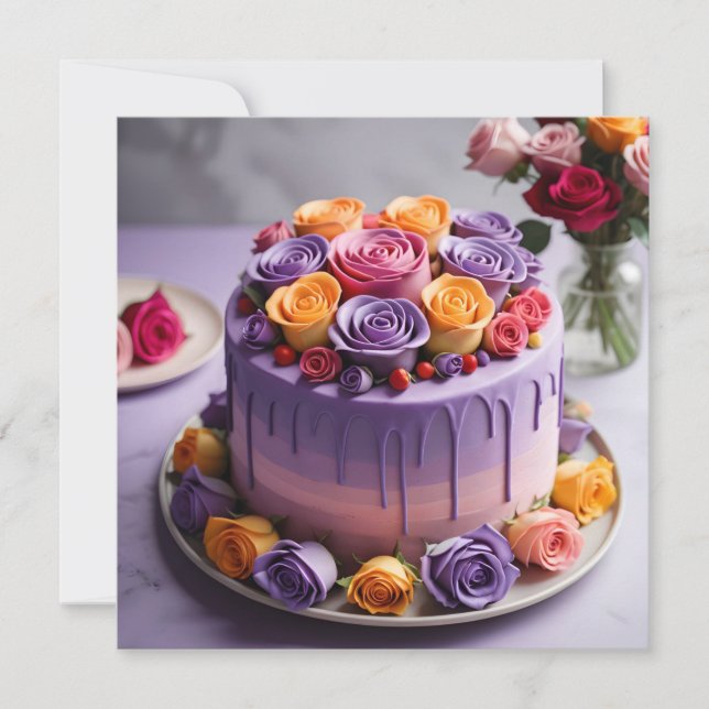 Paarse Birthday Cake (Voorkant)