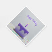 Paarse Birthday Cake Servet (Hoek)