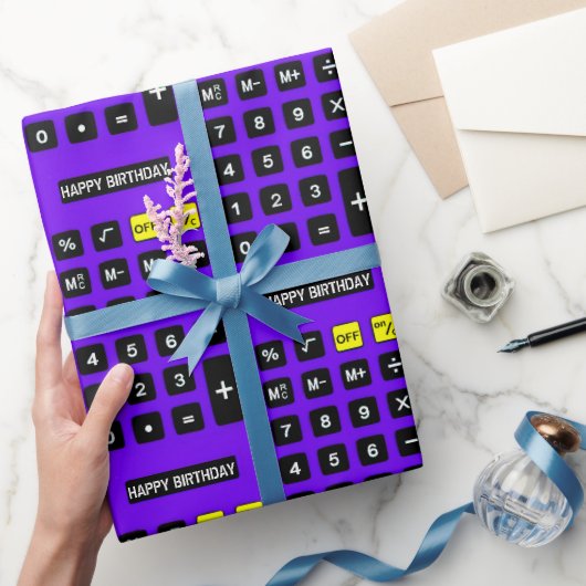 Paarse Birthday Calculator Cadeaupapier (Geschenken)