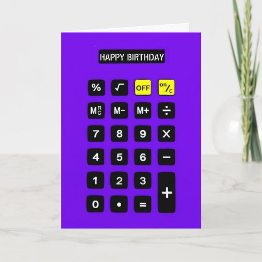 Paarse Birthday Calculator Kaart (Voorkant)