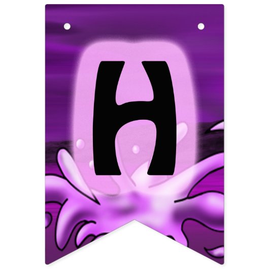 Paarse Birthday Party Vlaggetjes (Tweede vlag)