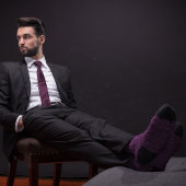 Paarse Bitcoin-symboolcontourpatroon Stropdas