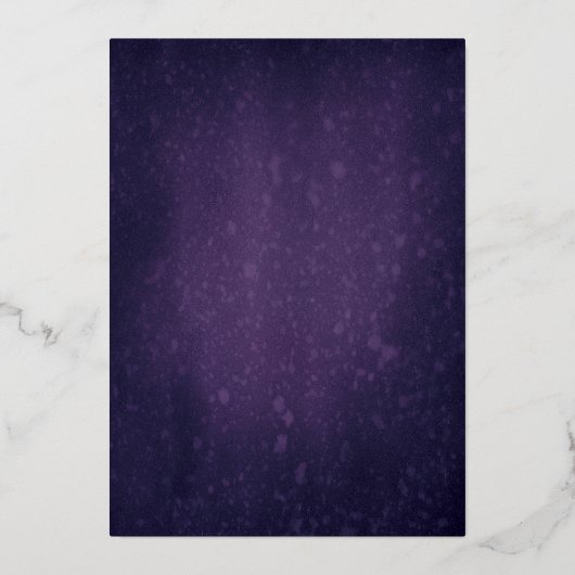 Paarse bites en bubble Holiday Gold Folie Uitnodiging (Achterkant)