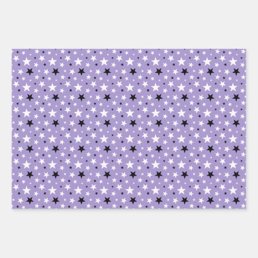 Paarse Black Diamonds hartsterren toevoegen naam Inpakpapier Vel (Voorkant 3)