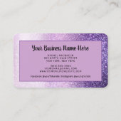 Paarse Black Glitter Butterfly Klantkorting Klantenkaartje (Achterkant)