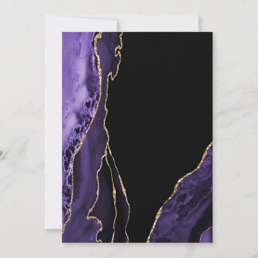 Paarse Black Gold Agaat Surprise 40e verjaardag Kaart (Achterkant)