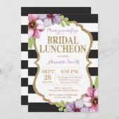 Paarse Black Gold Bridal Luncheon Kaart (Voorkant / Achterkant)