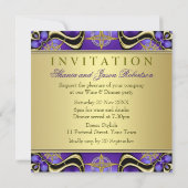 Paarse Black Gothic Golden Dinner Party Uitnodigin Kaart (Achterkant)