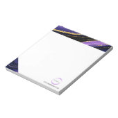 Paarse Black Marble Business Branding Notitieblok (Linkerzijde)