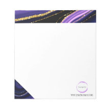Paarse Black Marble Business Branding Notitieblok