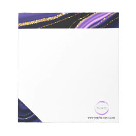 Paarse Black Marble Business Branding Notitieblok