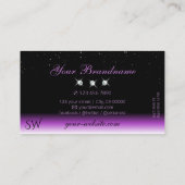 Paarse Black Ombre Sparkle Jewels Initialen Trendy Visitekaartje (Achterkant)