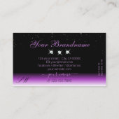 Paarse Black Ombre Sparkle Jewels Monogram Trendy Visitekaartje (Achterkant)