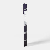 Paarse Black Silver Butterflies iPhone 14 Hoesjes Hoesje (Linkerkant)