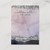 Paarse Black Silver Modern Jewelry Display Kaart Visitekaartje (Voorkant)